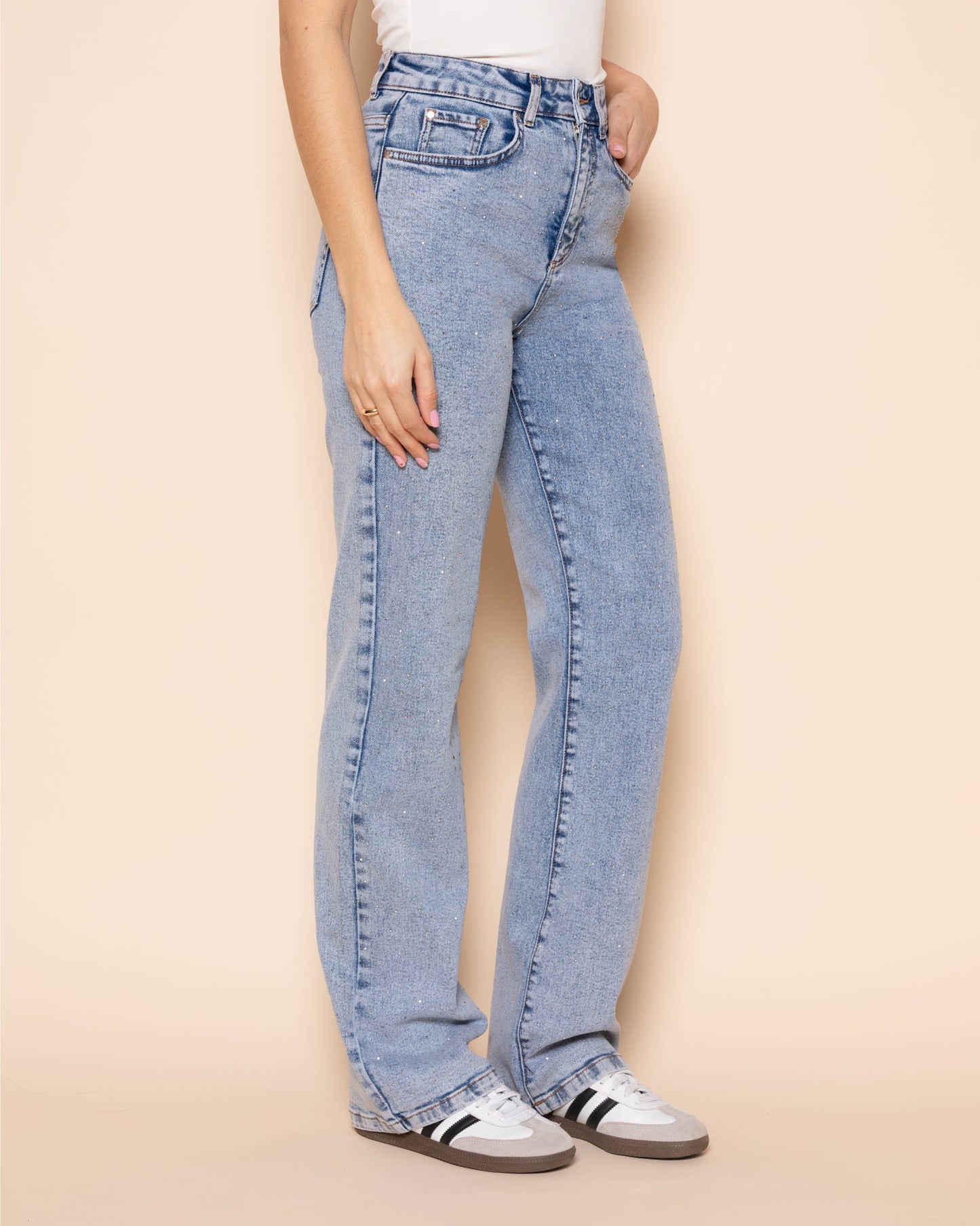 SMALL DIAMOND BOOTCUT JEANS BLAUW
