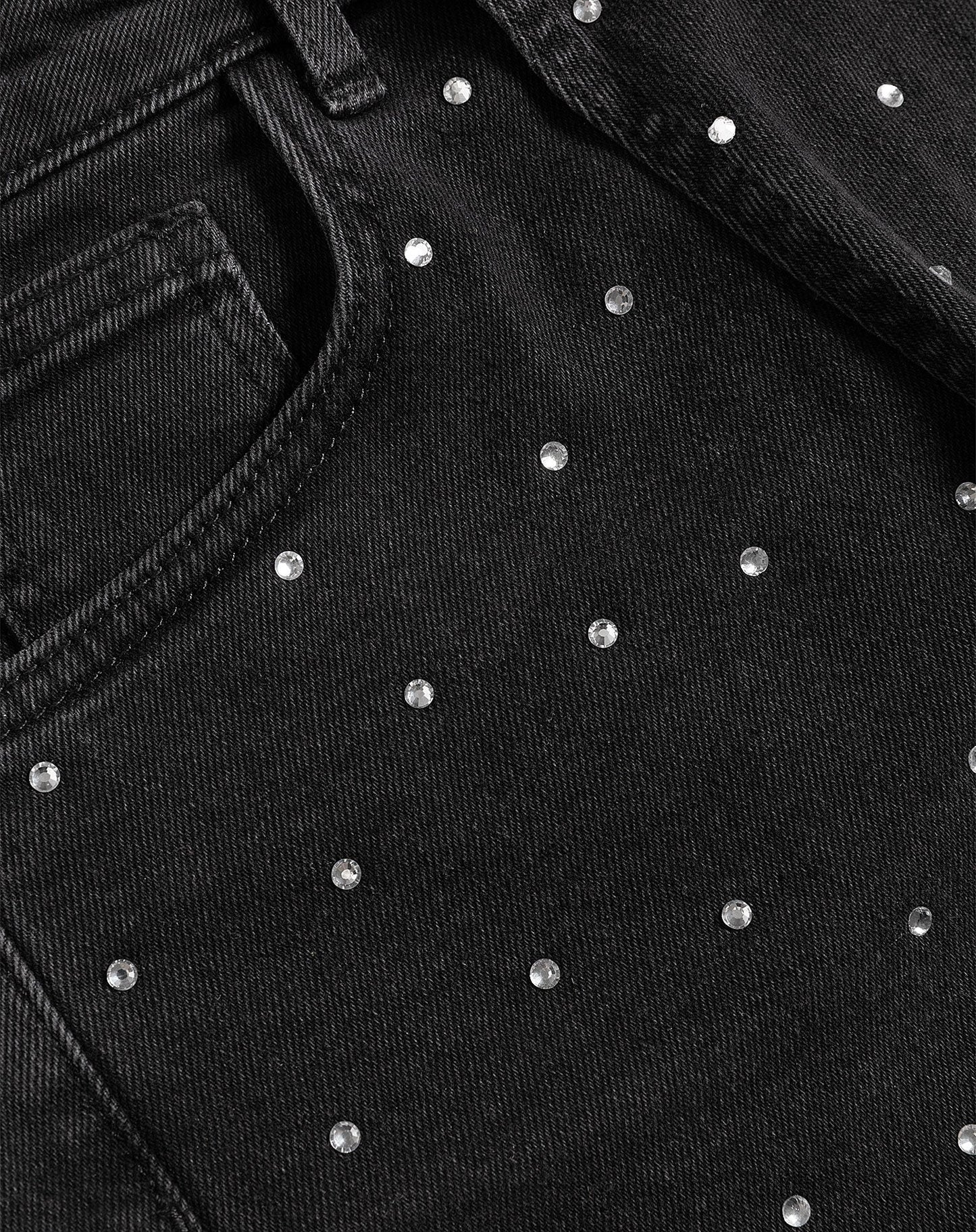 DIAMOND STUDS SKORT DONKERGRIJS