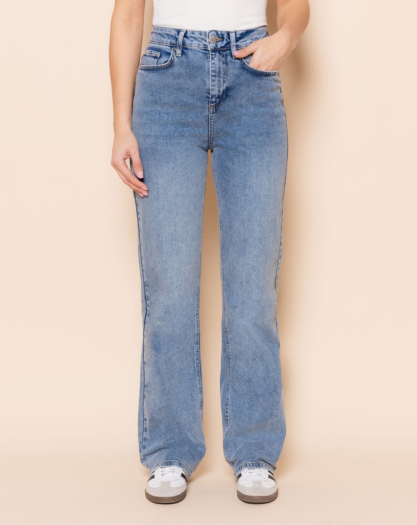 BOOTCUT JEANS BLAUW