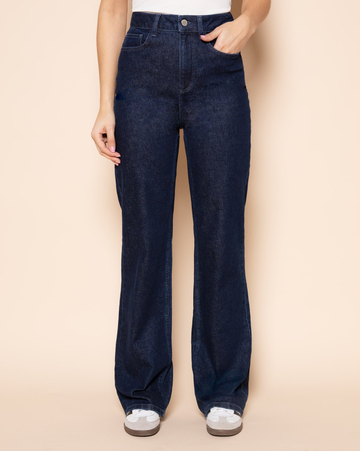 BOOTCUT JEANS DONKERBLAUW