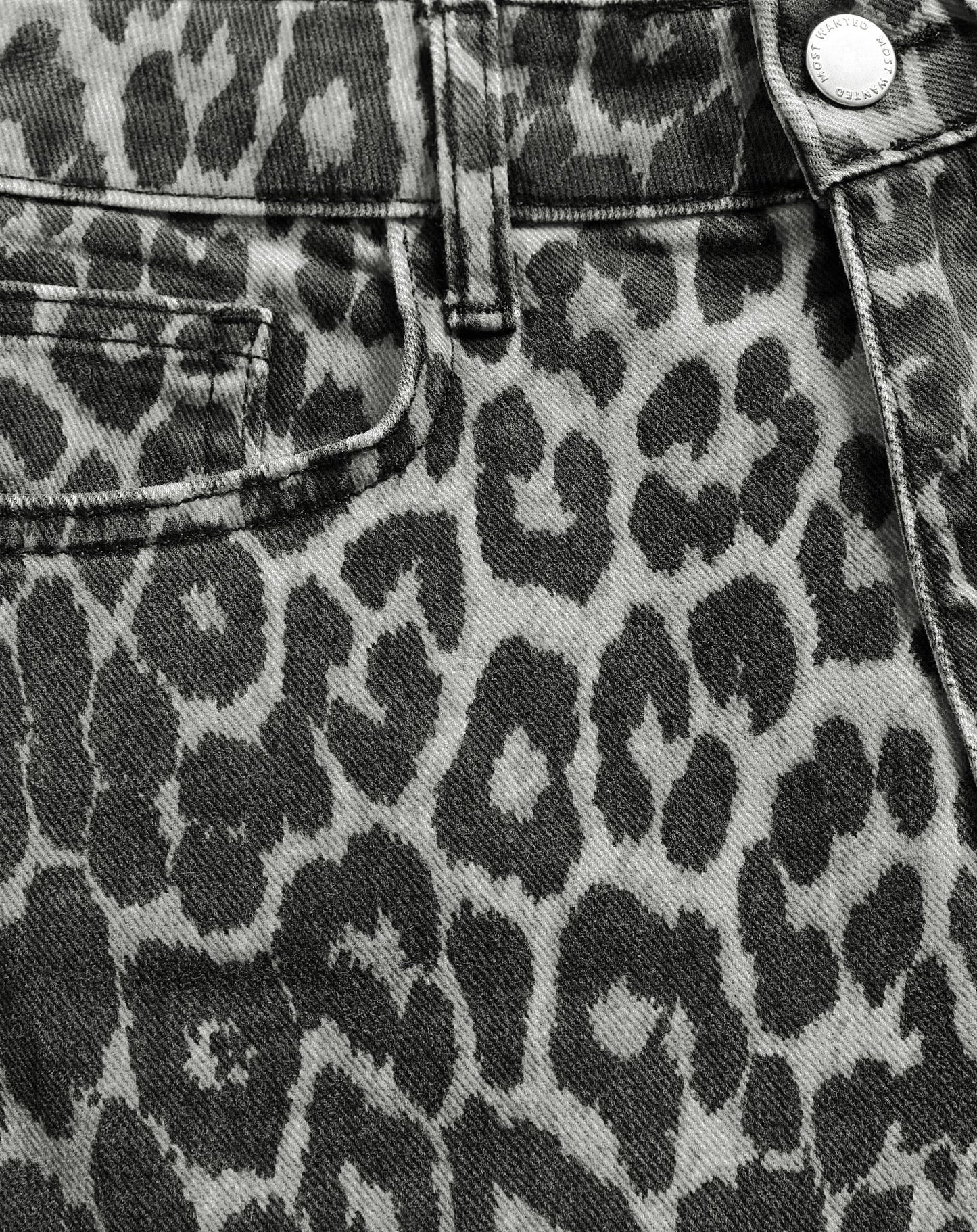 LEOPARD ALLOVER JEANS GRIJS