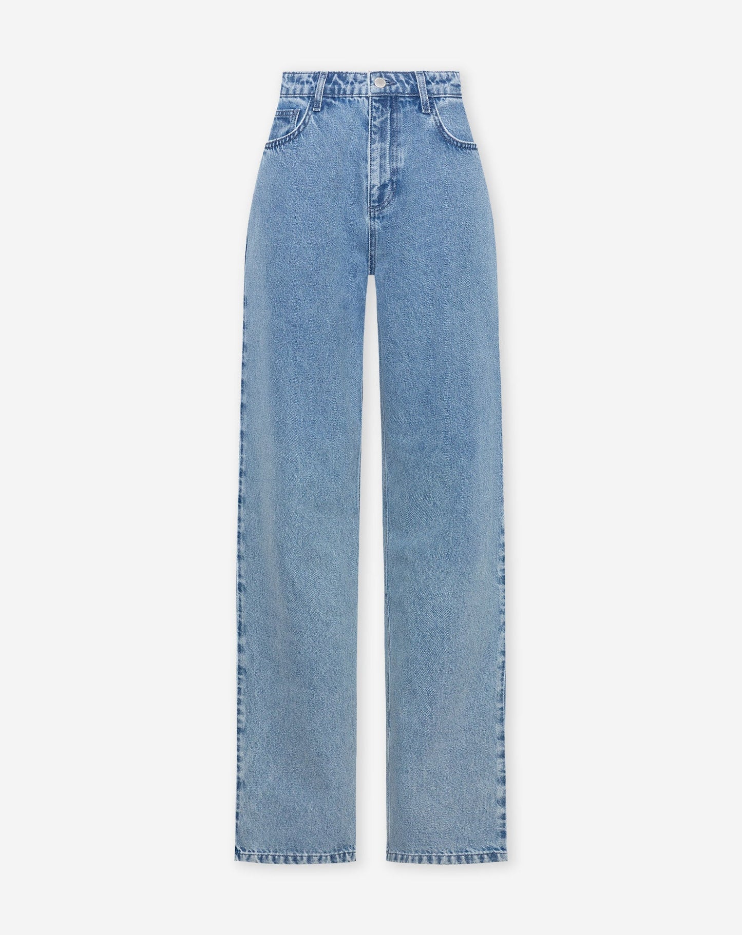 DENIM STRAIGHT LEG JEANS LUCHTBLAUW