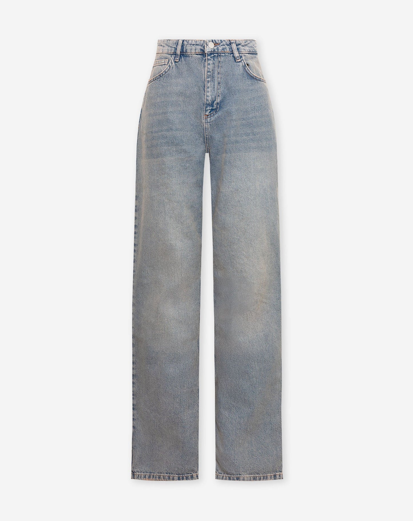DENIM STRAIGHT LEG JEANS VINTAGE BLAUW