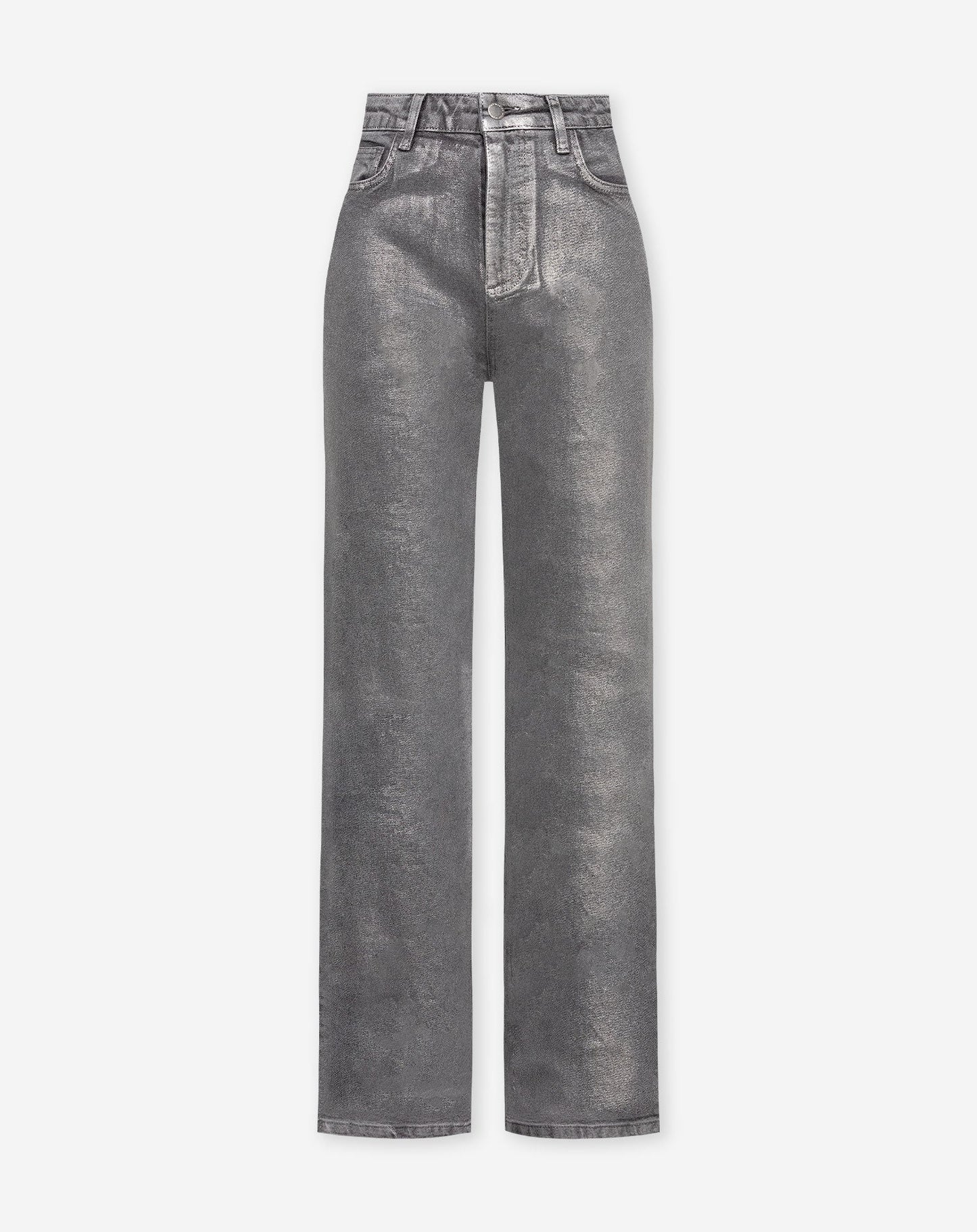 METALLIC BOOTCUT JEANS GRIJS