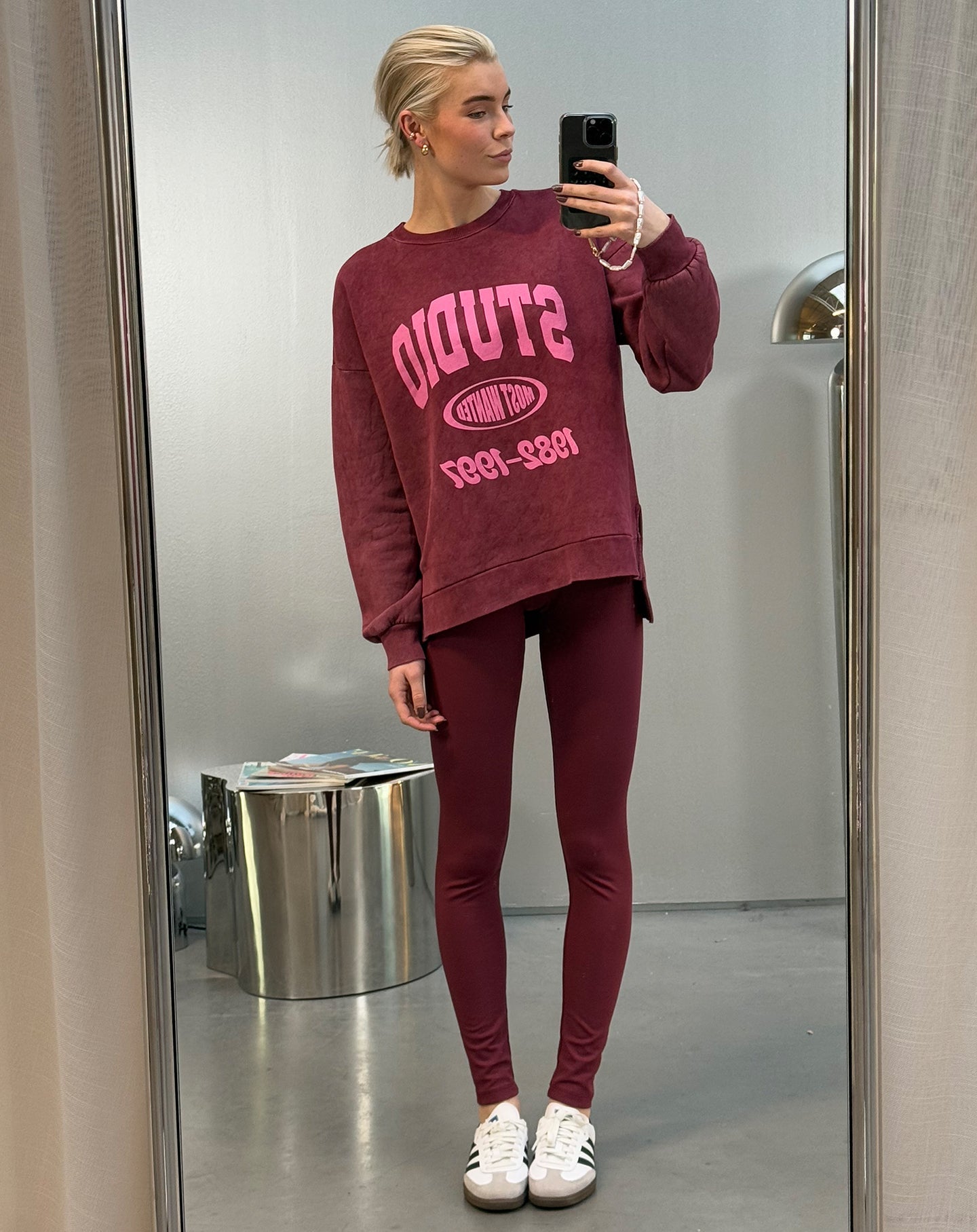 SOFT RIB LEGGING BURGUNDY