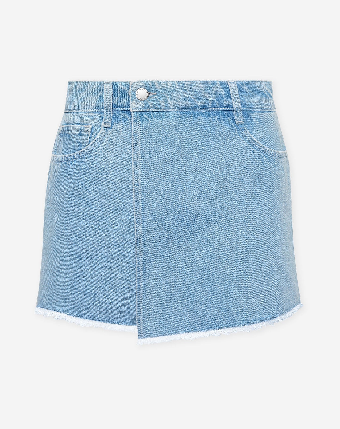DENIM RAW EDGE SKORT BLAUW