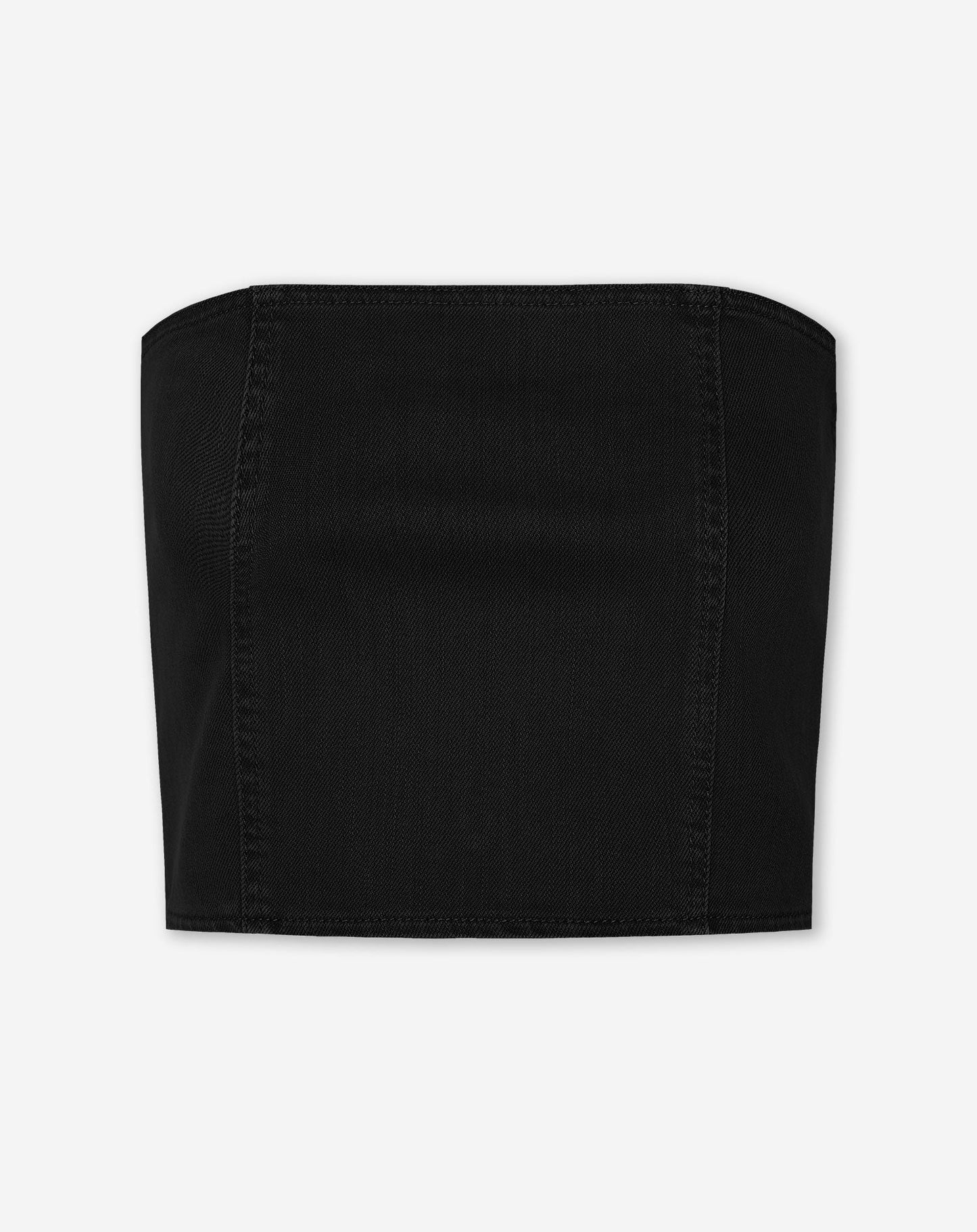 BELLA DENIM CORSET TOP ZWART