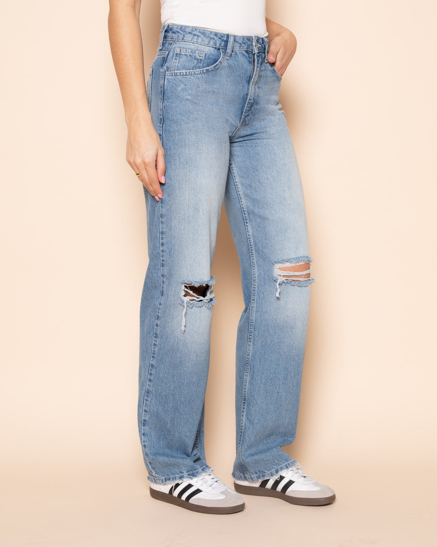 DESTROY STRAIGHT LEG JEANS MID BLAUW