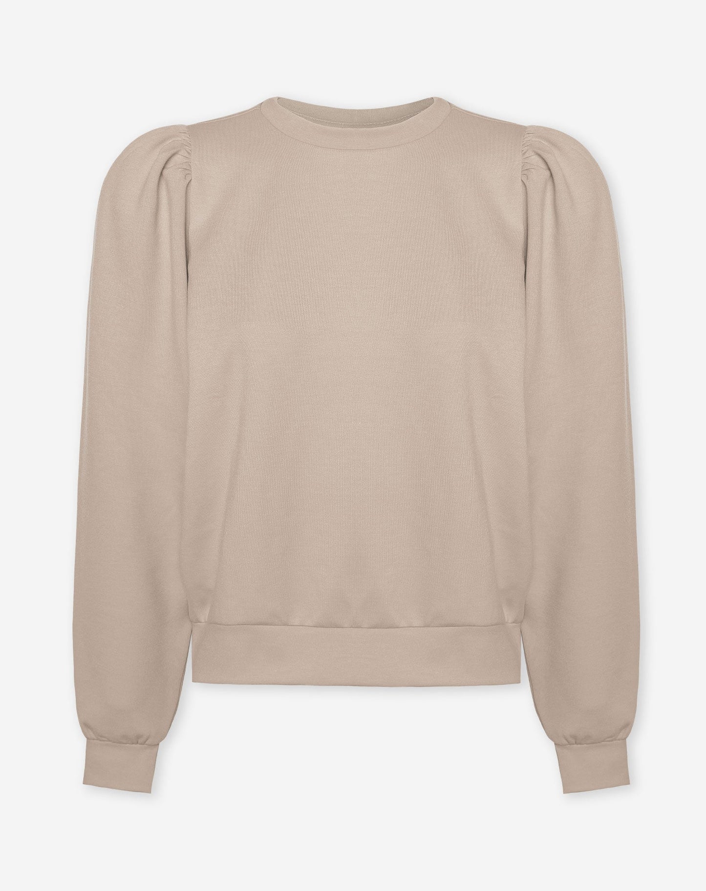 SCUBA PUFF SLEEVE SWEATER BEIGE
