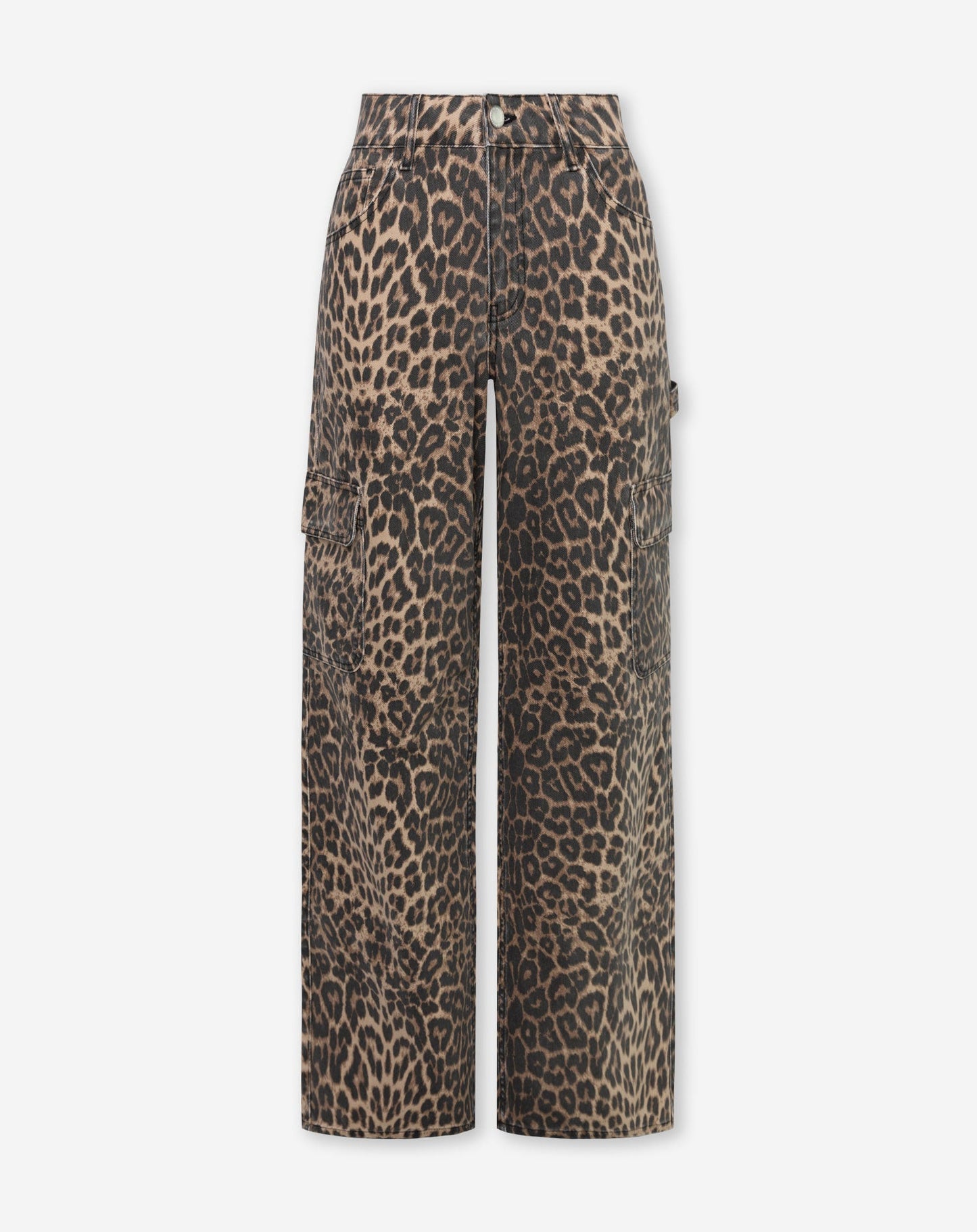 LEOPARD CARGO JEANS ZWART