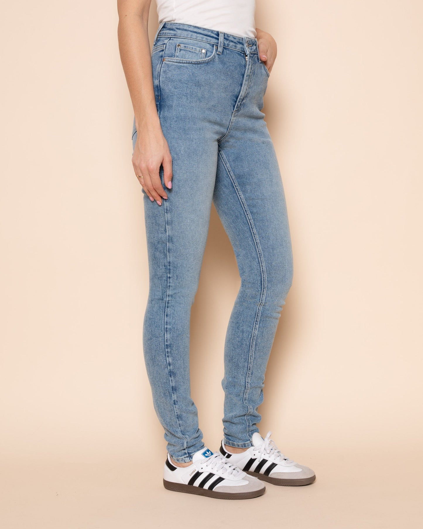SKINNY JEANS MID BLAUW