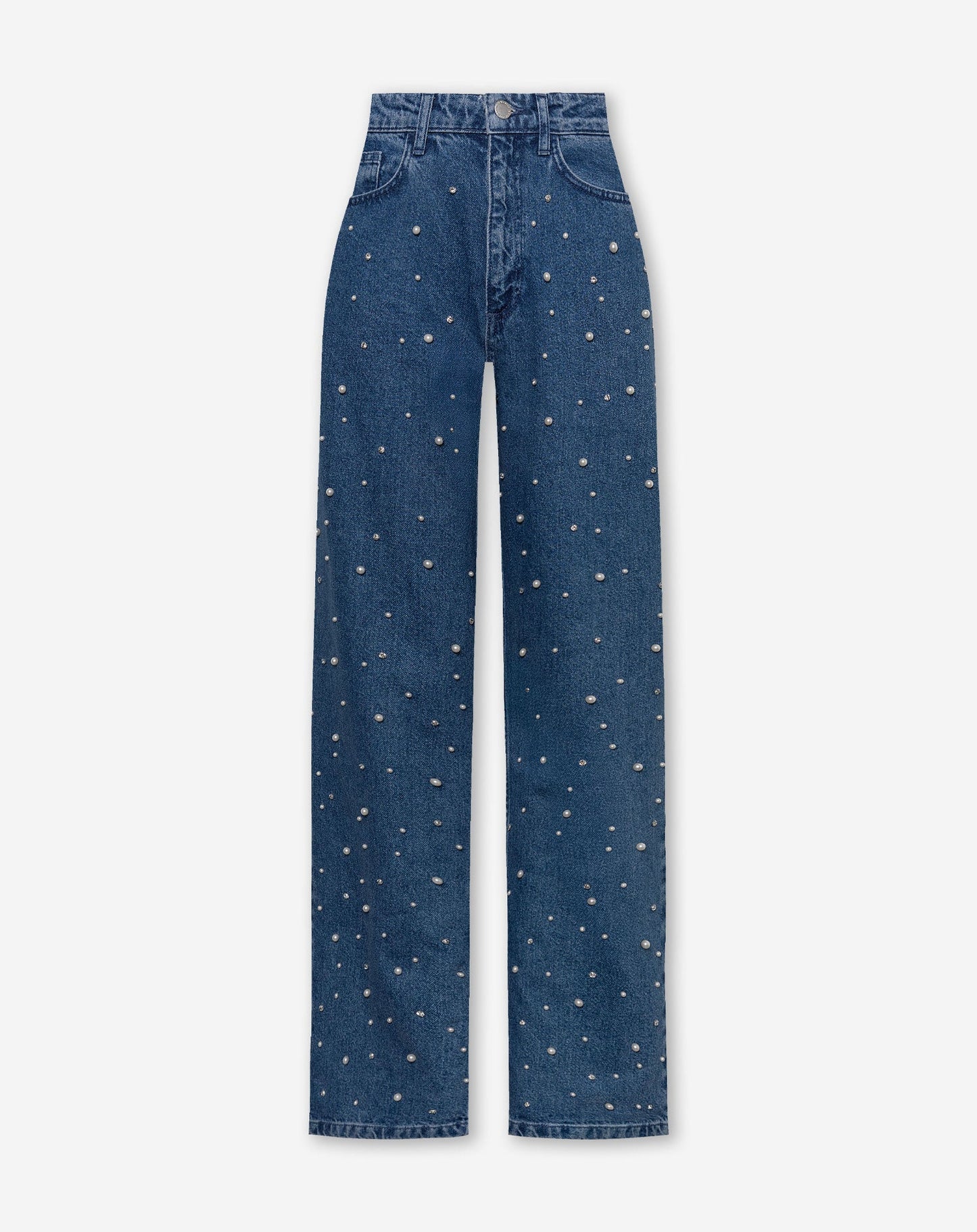 PEARL MIX STRAIGHT LEG JEANS BLAUW
