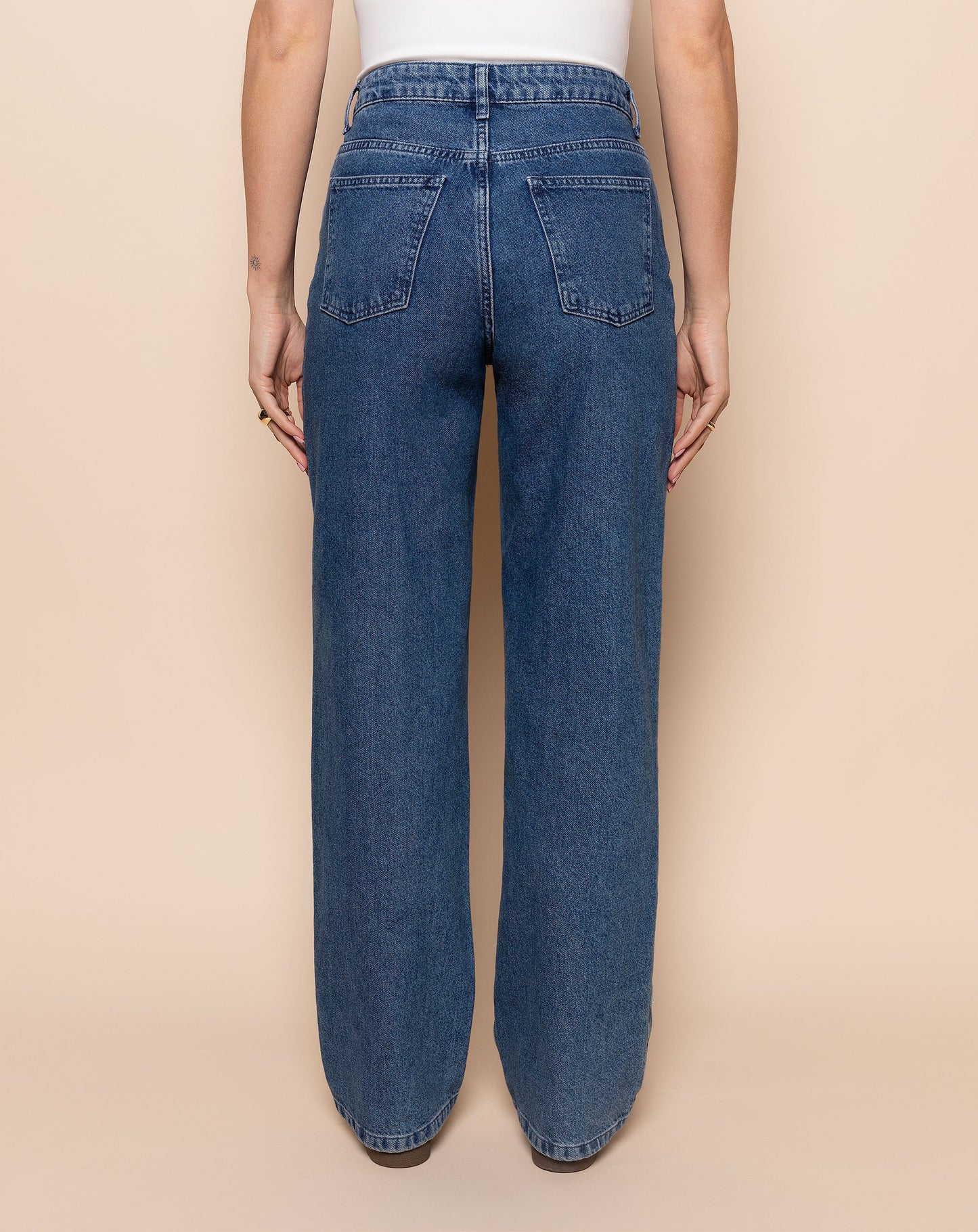 PEARL MIX STRAIGHT LEG JEANS BLAUW