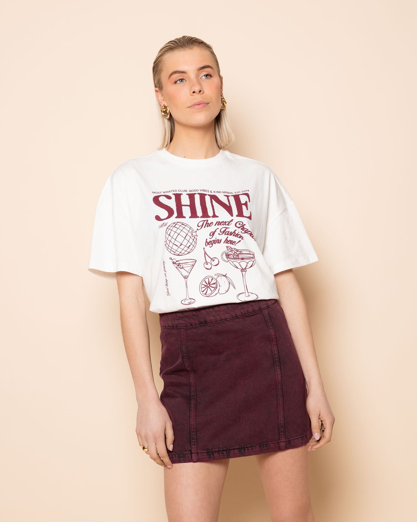 SHINE OVERSIZED TEE CRÈME
