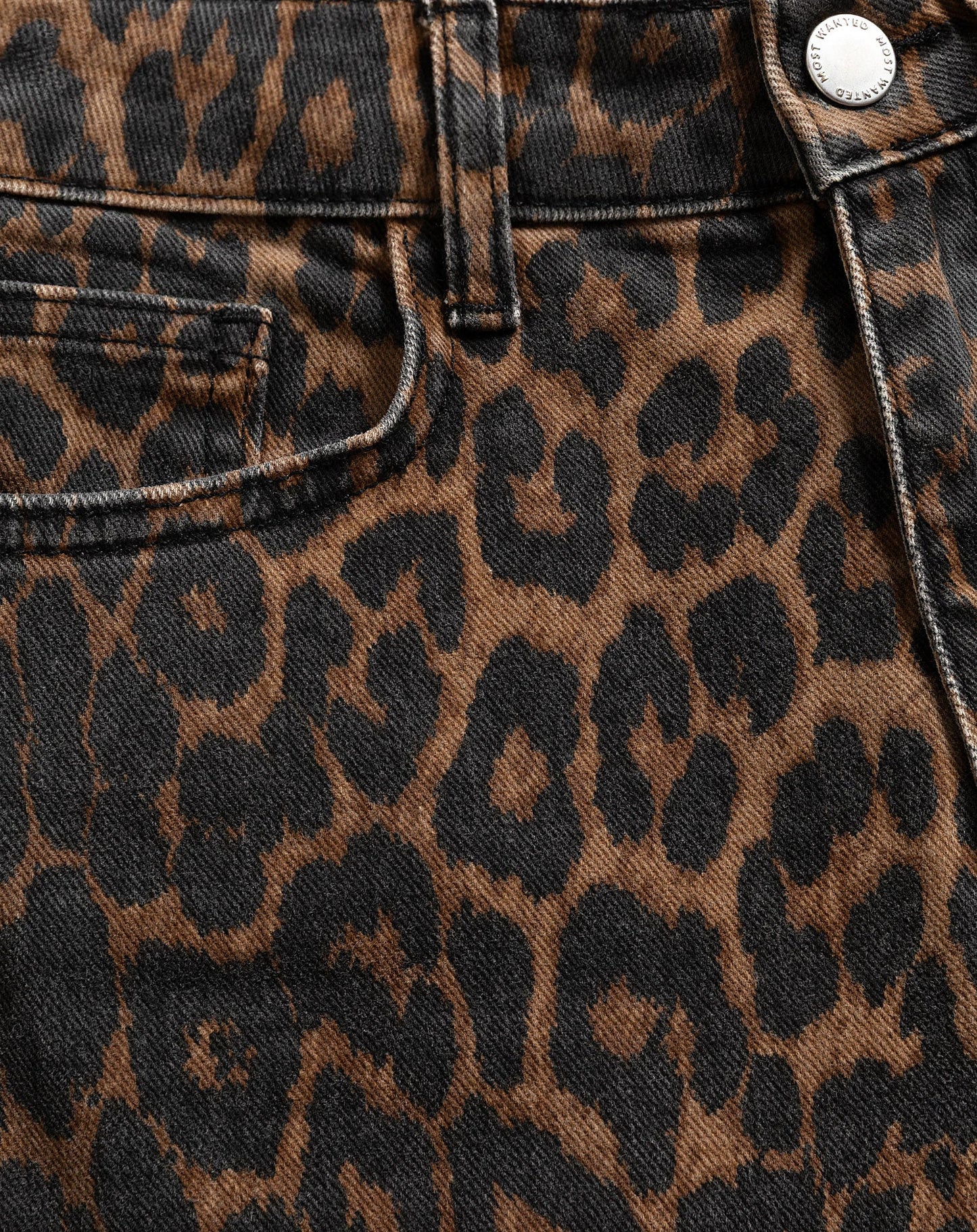 LEOPARD BOOTCUT JEANS ZWART