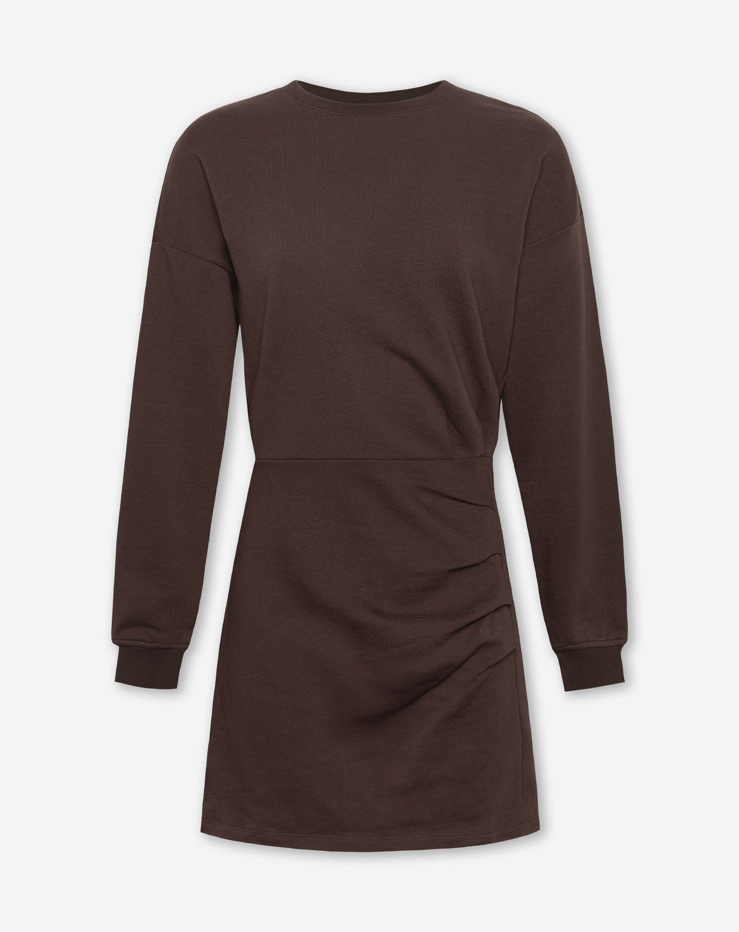 PLEATED SWEAT DRESS BRUIN