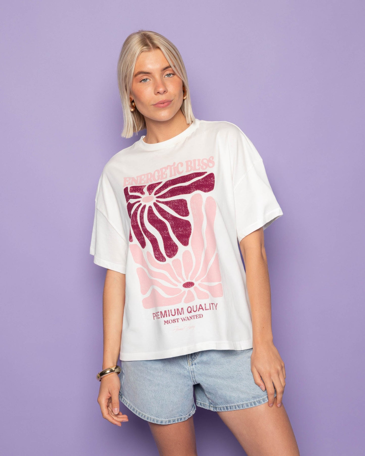 BLISS OVERSIZED TEE ROZE