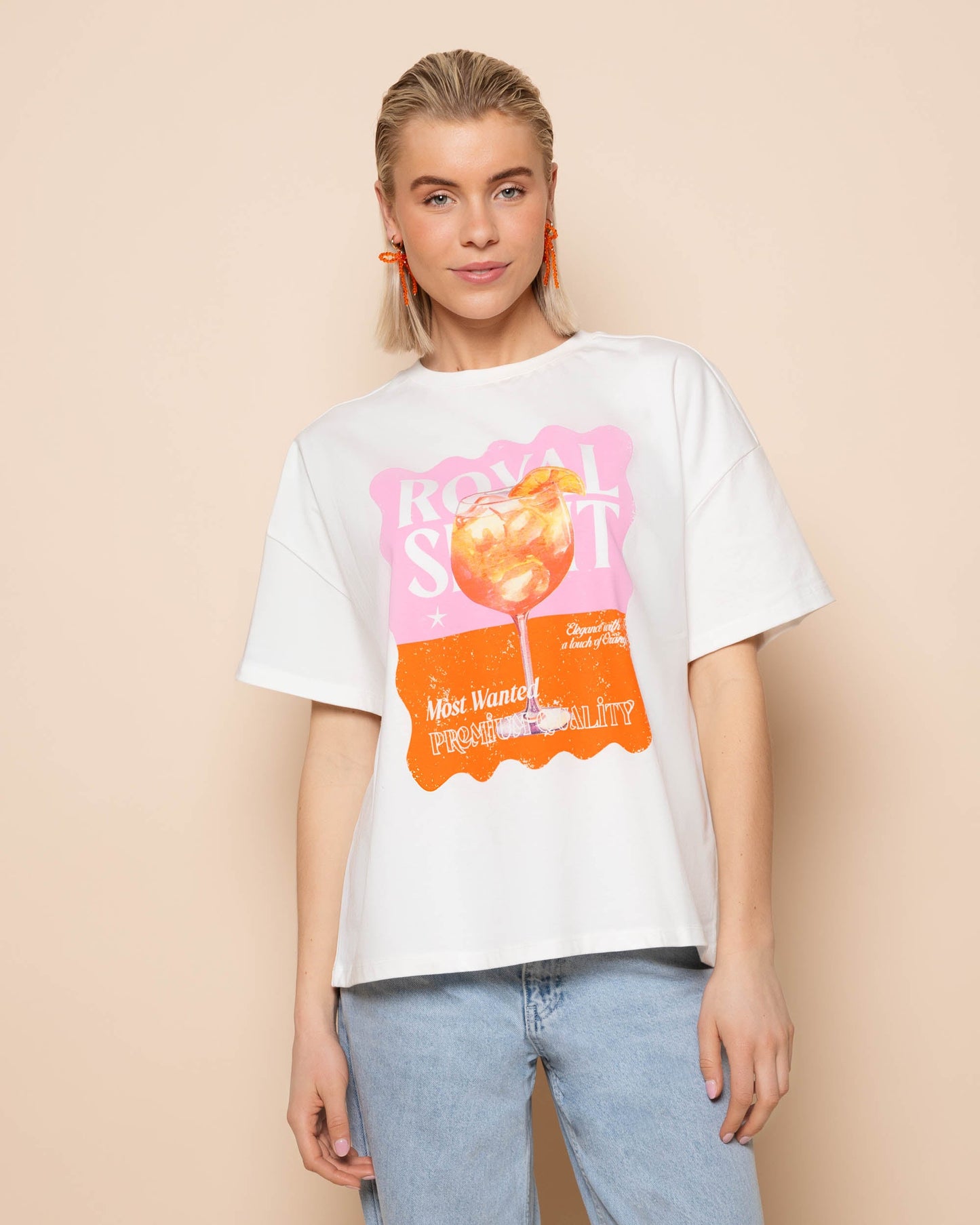 ROYAL SPIRIT OVERSIZED TEE CRÉME