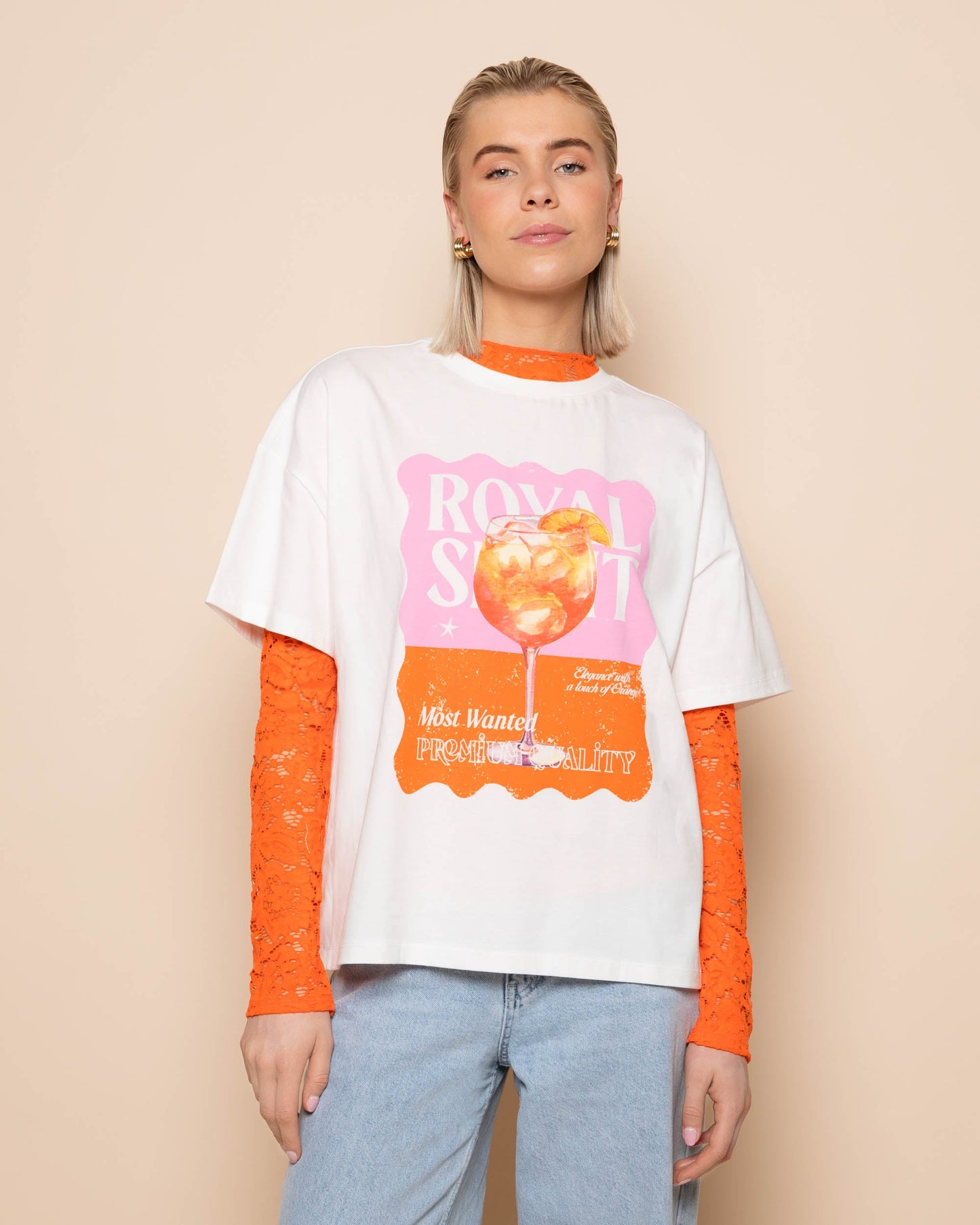 ROYAL SPIRIT OVERSIZED TEE CRÉME