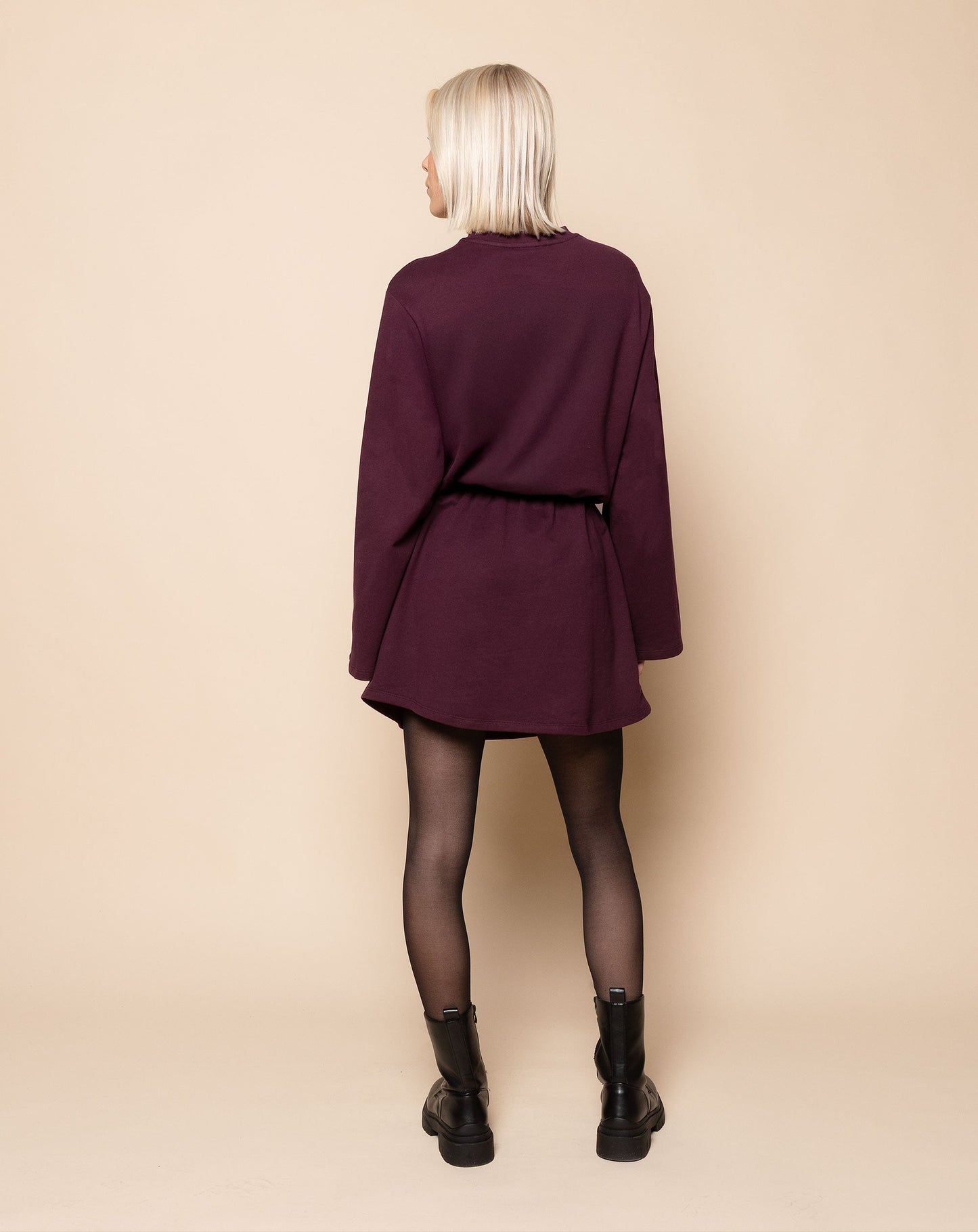 STEFFIE SWEATER DRESS DONKER BURGUNDY