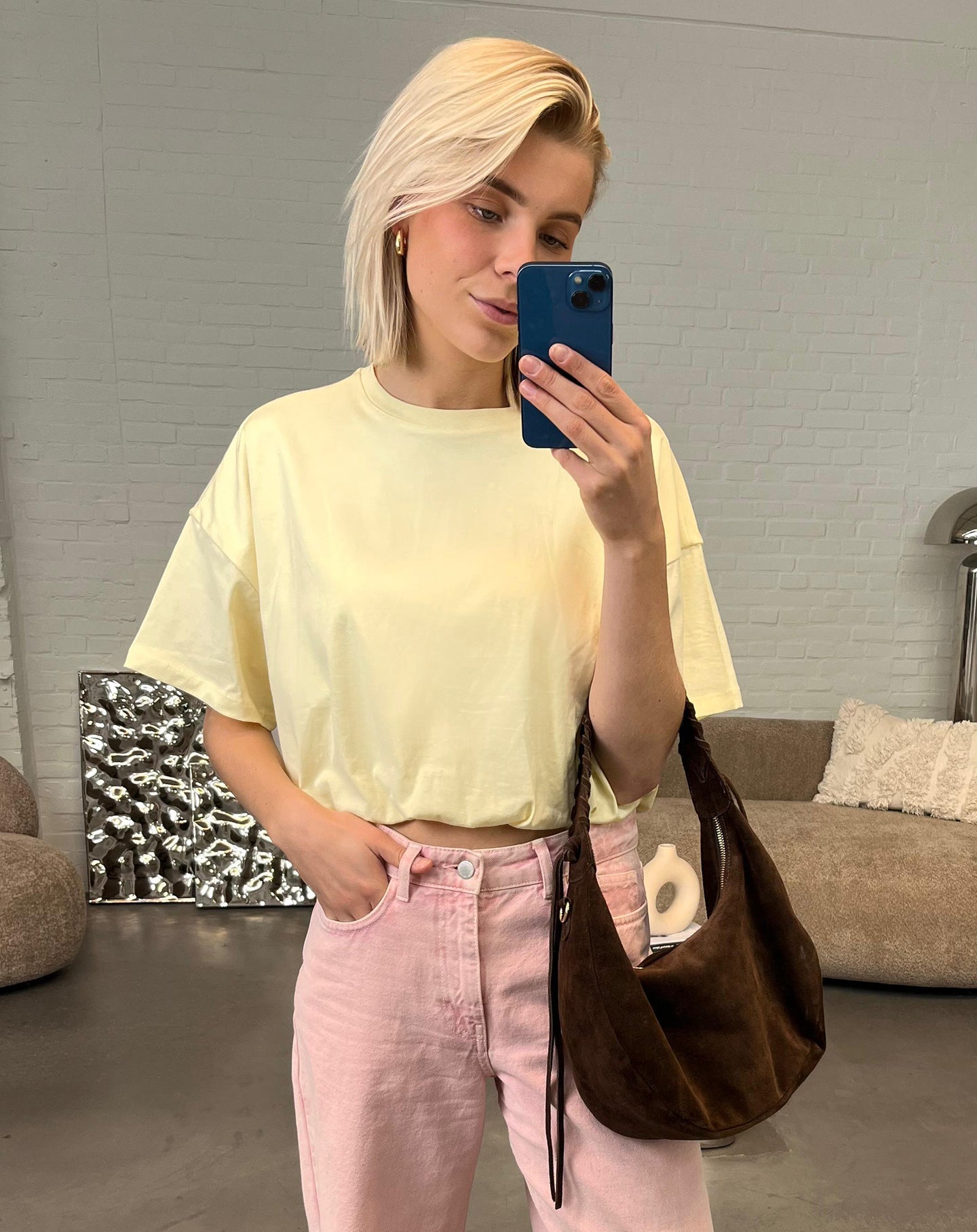 CROPPED BUBBLE HEM TEE BOTERGEEL
