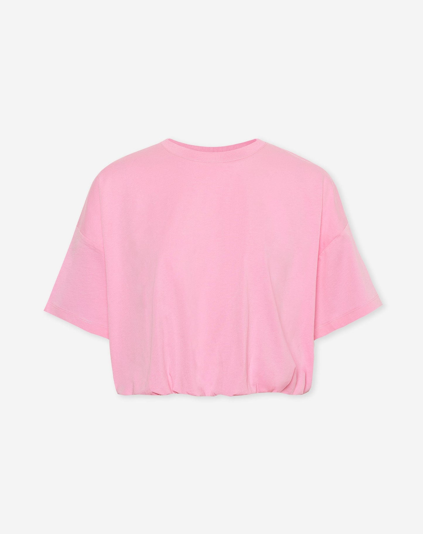 CROPPED BUBBLE HEM TEE ROZE