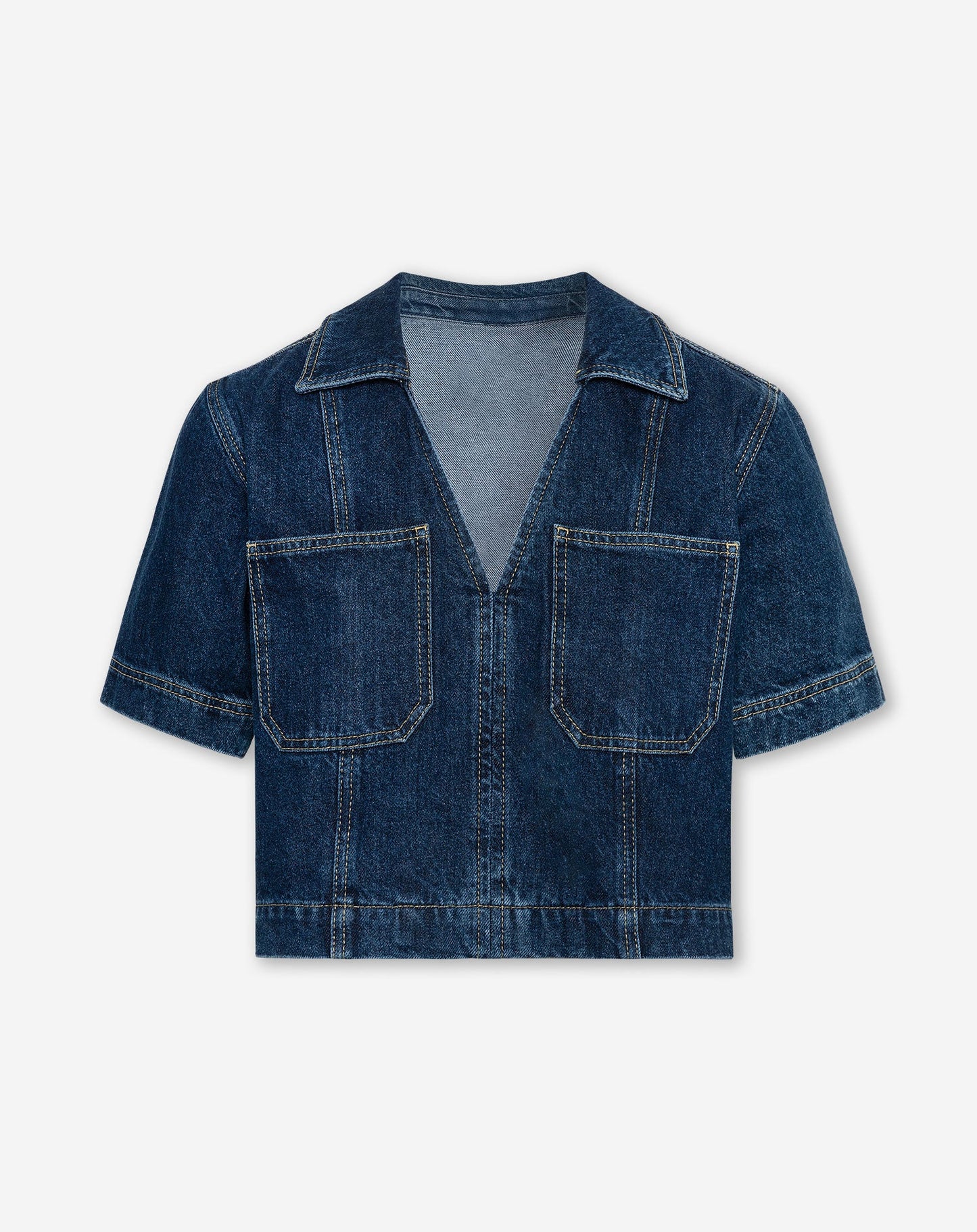 NORE DENIM TOP DONKERBLAUW