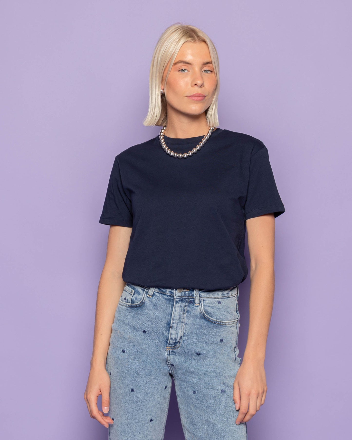 MILLENNIAL FITTED TEE MARINEBLAUW