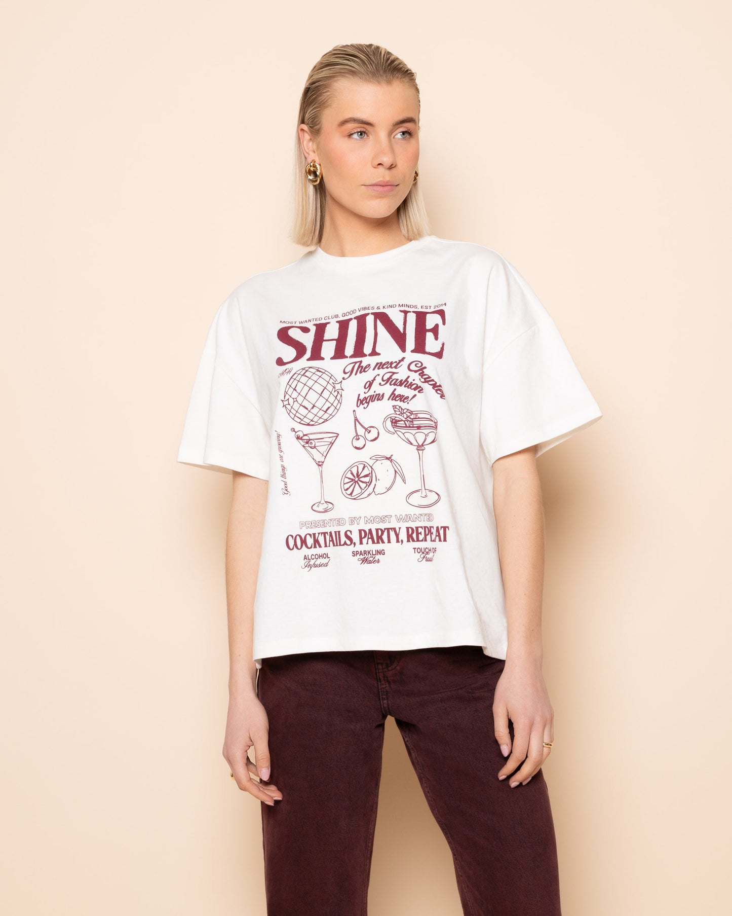 SHINE OVERSIZED TEE CRÈME
