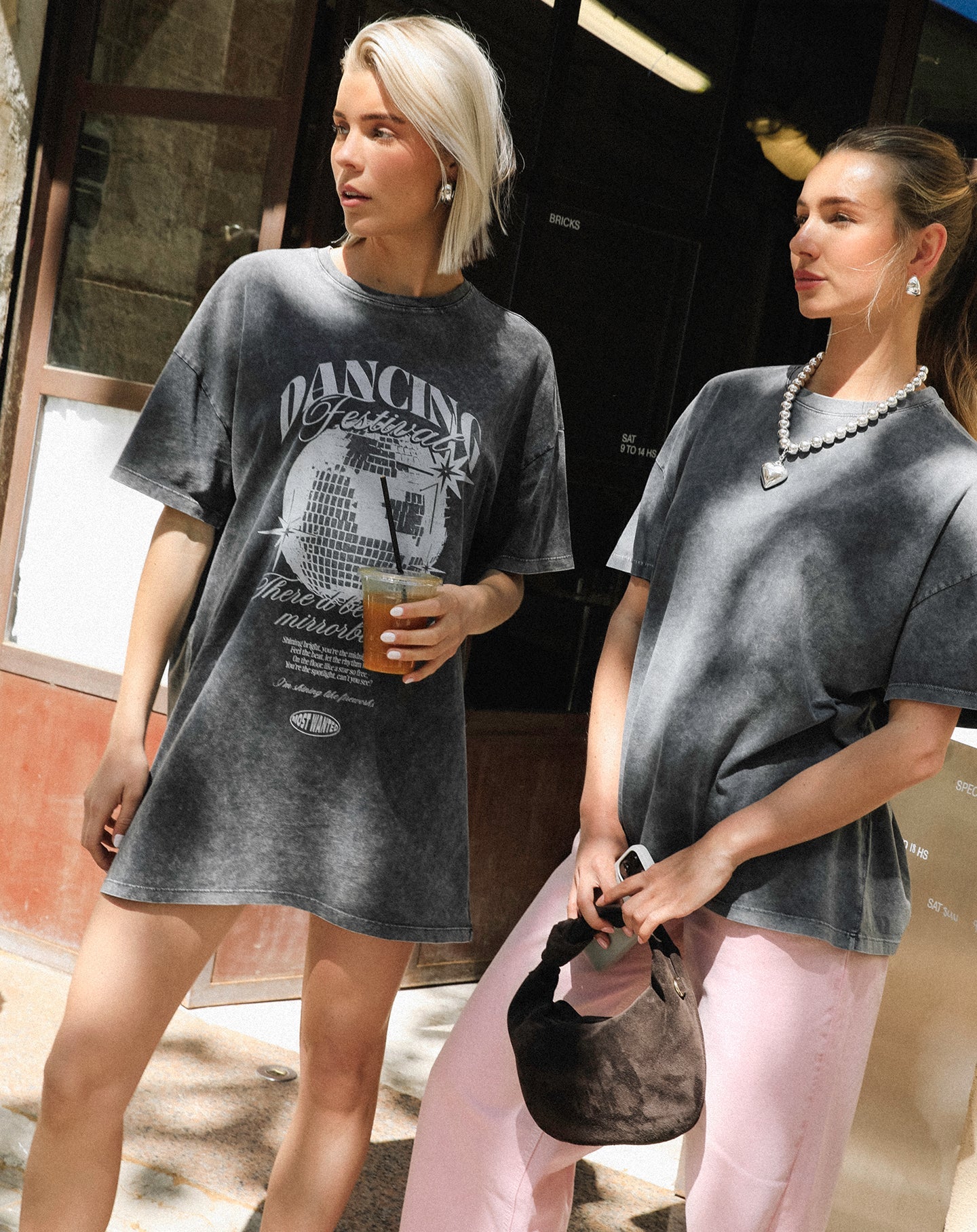 BASIC OVERSIZED TEE ACID GRIJS