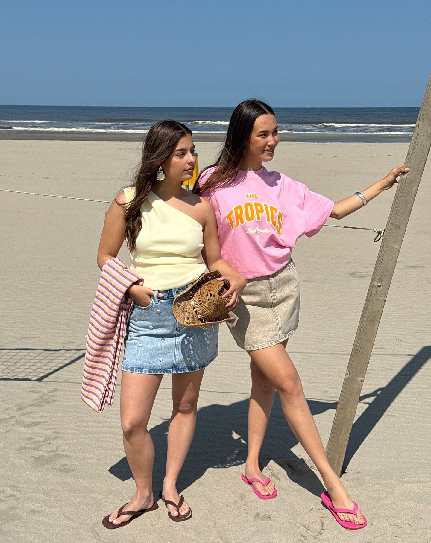 THE TROPICS OVERSIZED TEE ROZE