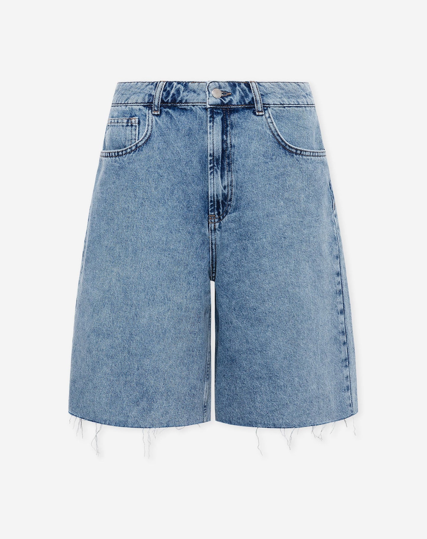 BAGGY DENIM JORT MID BLAUW