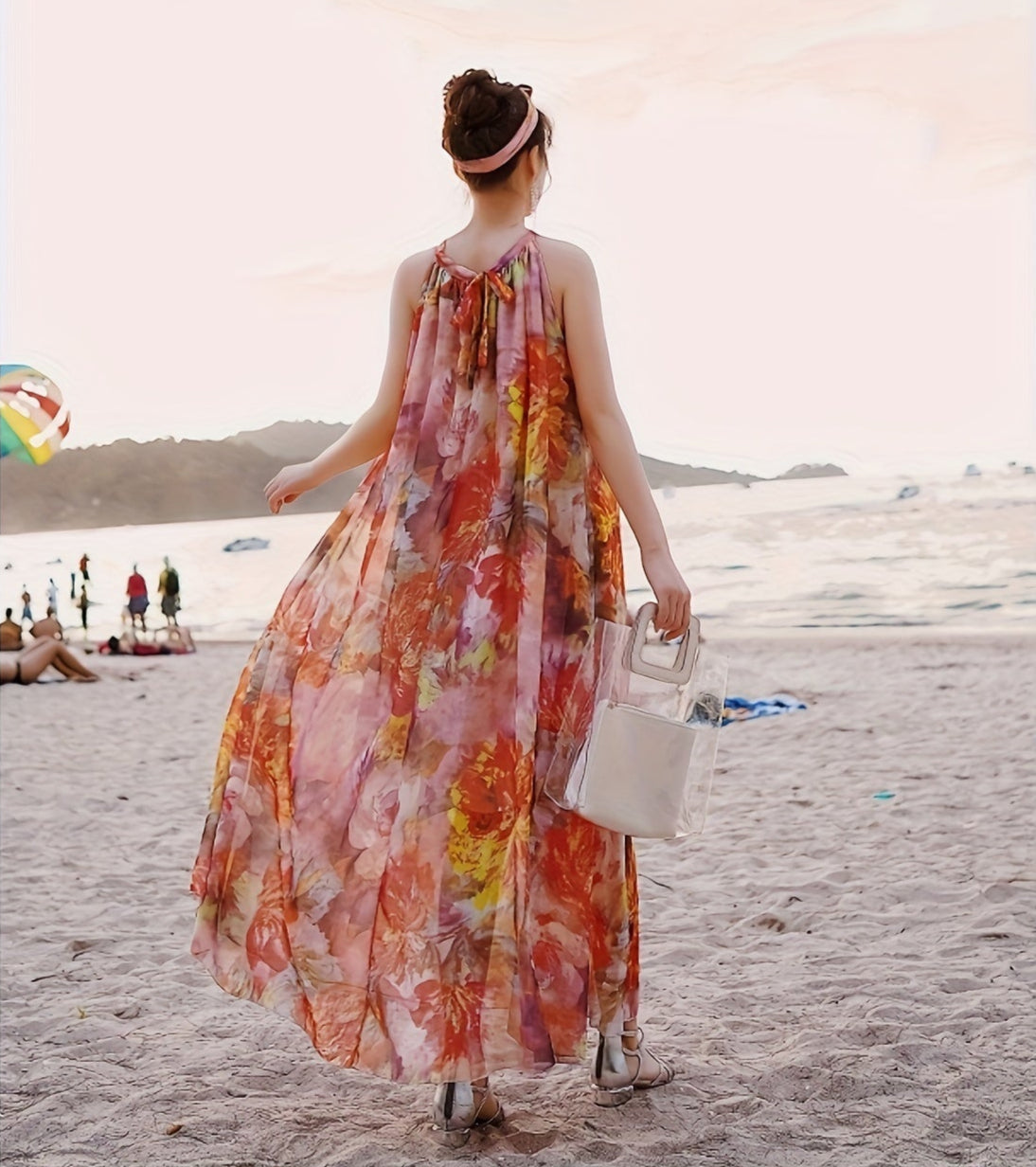Noor | Bohemian Maxi Jurk met Bloemenprint voor Zomerse Stranddagen