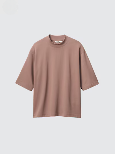 Oversized Mock Neck T-Shirt (Half Sleeve)