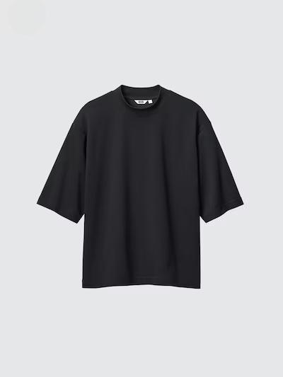 Oversized Mock Neck T-Shirt (Half Sleeve)
