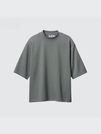 Oversized Mock Neck T-Shirt (Half Sleeve)