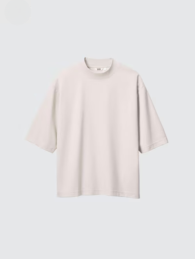 Oversized Mock Neck T-Shirt (Half Sleeve)