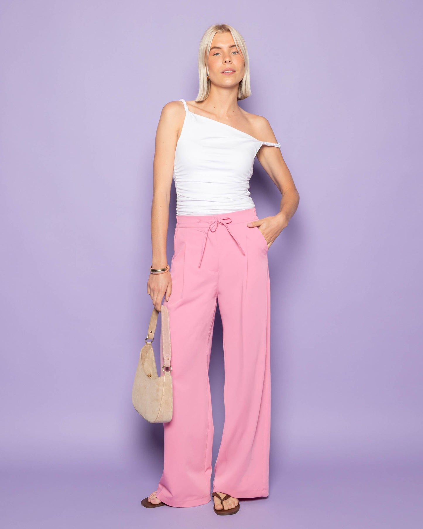 TAMAR OFF SHOULDER TWISTED TOP WIT