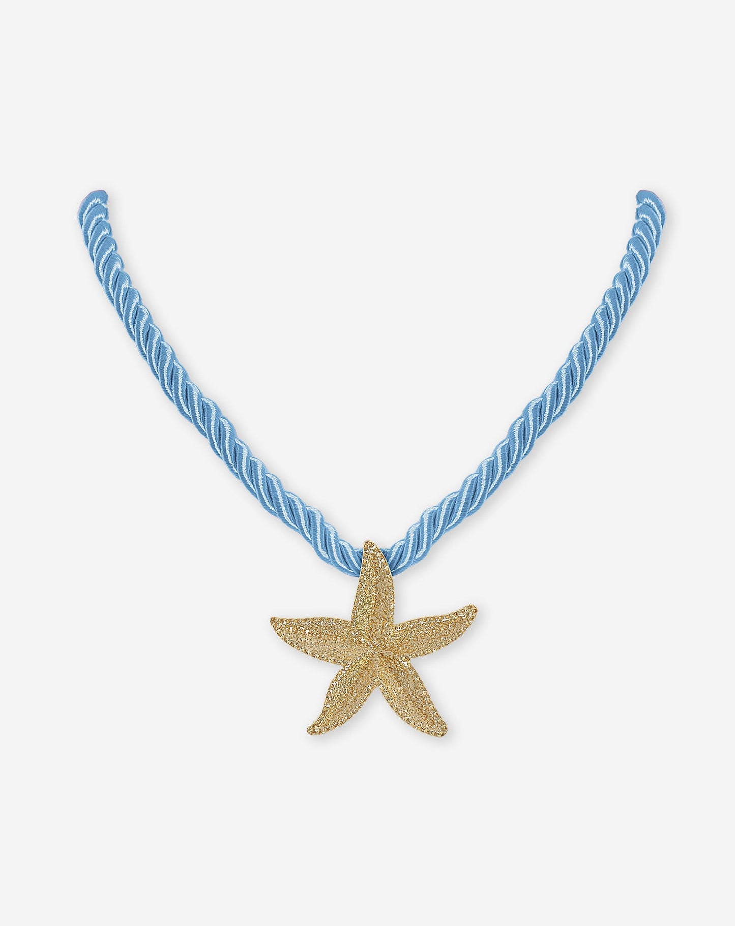 STARFISH CORD NECKLACE LICHTBLAUW