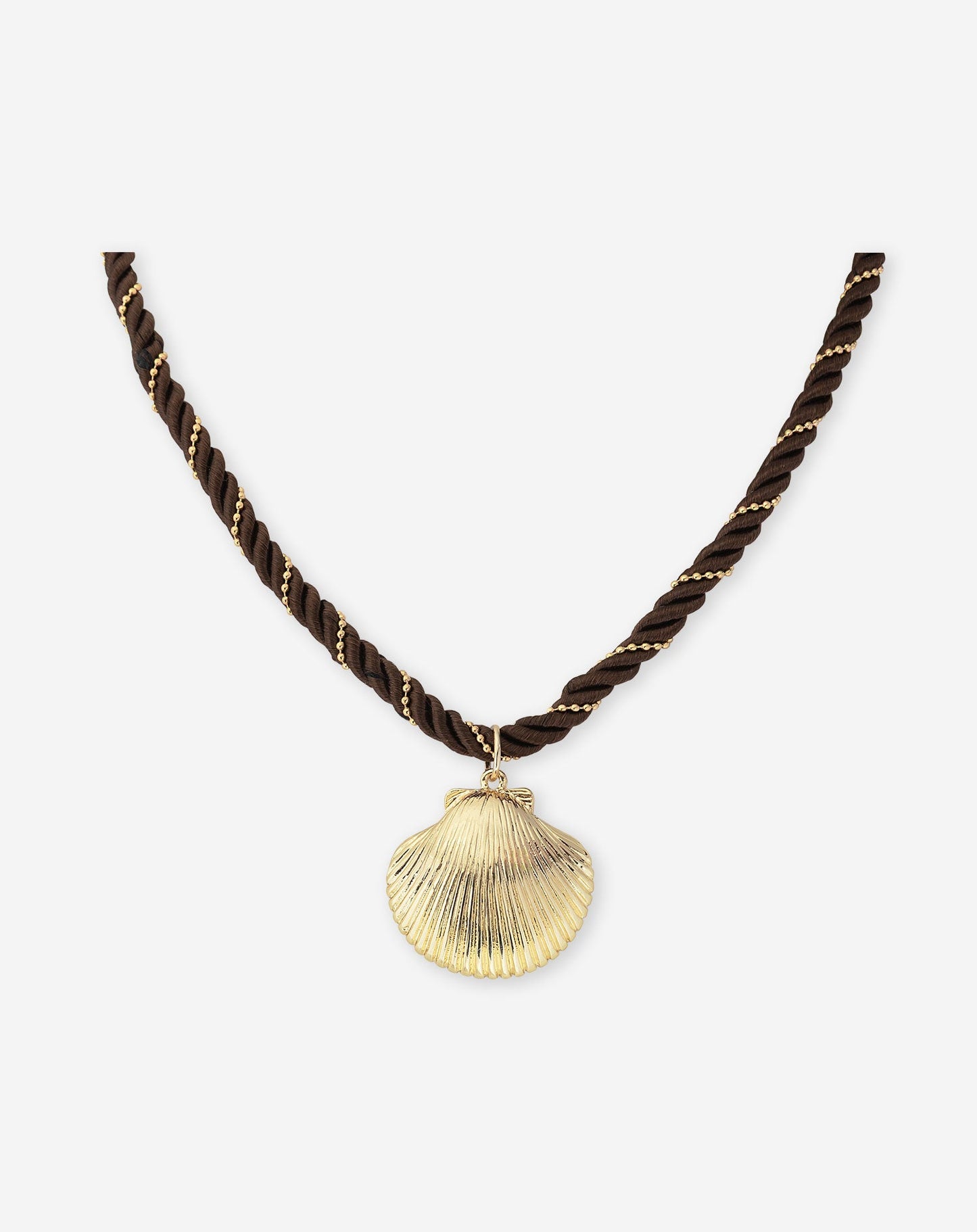 SEASHELL DOTS CORD NECKLACE BRUIN