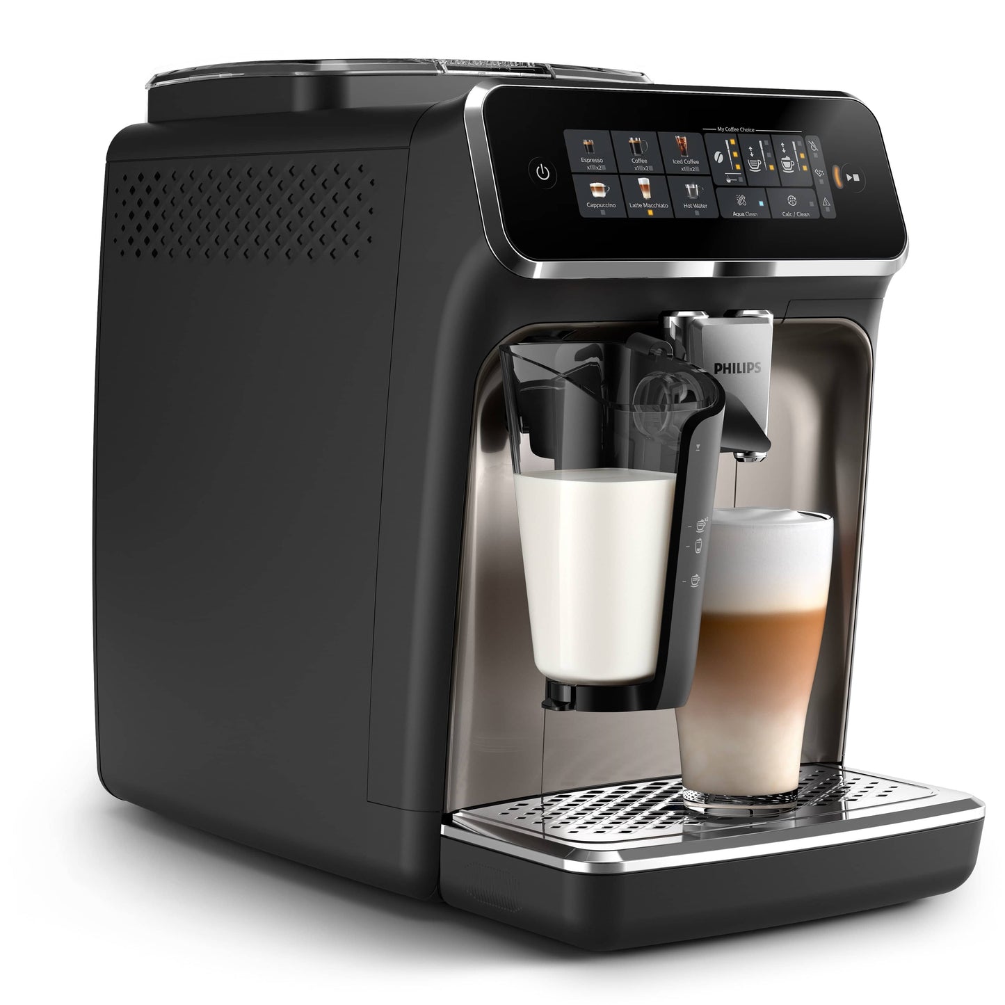 Philips 3300 Series Espressovollautomat mit LatteGo und Eiskaffee, Schwarz