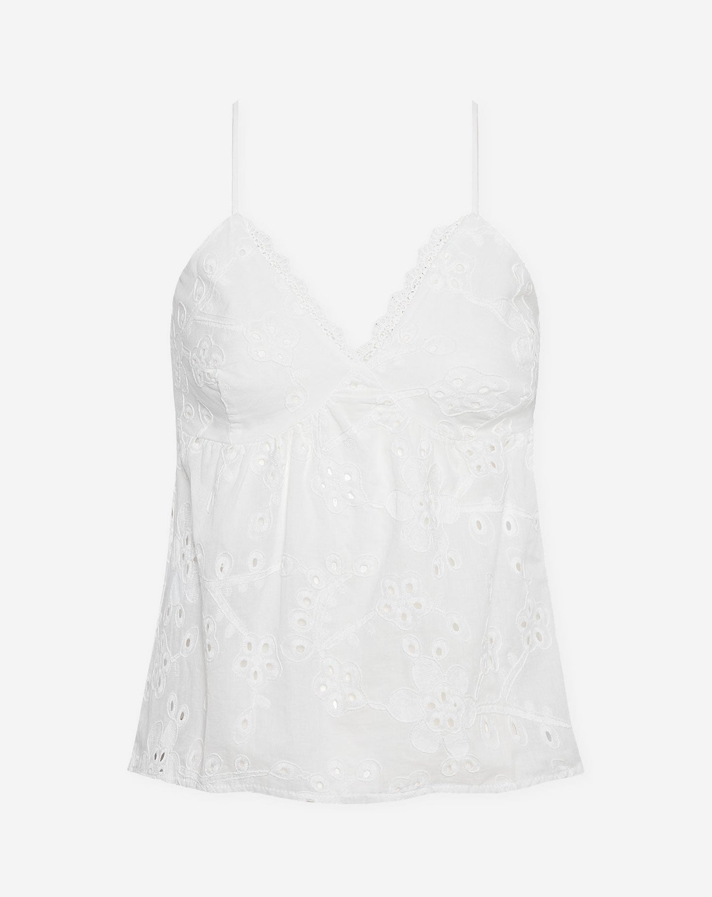 BRODERIE CAMI TOP WIT