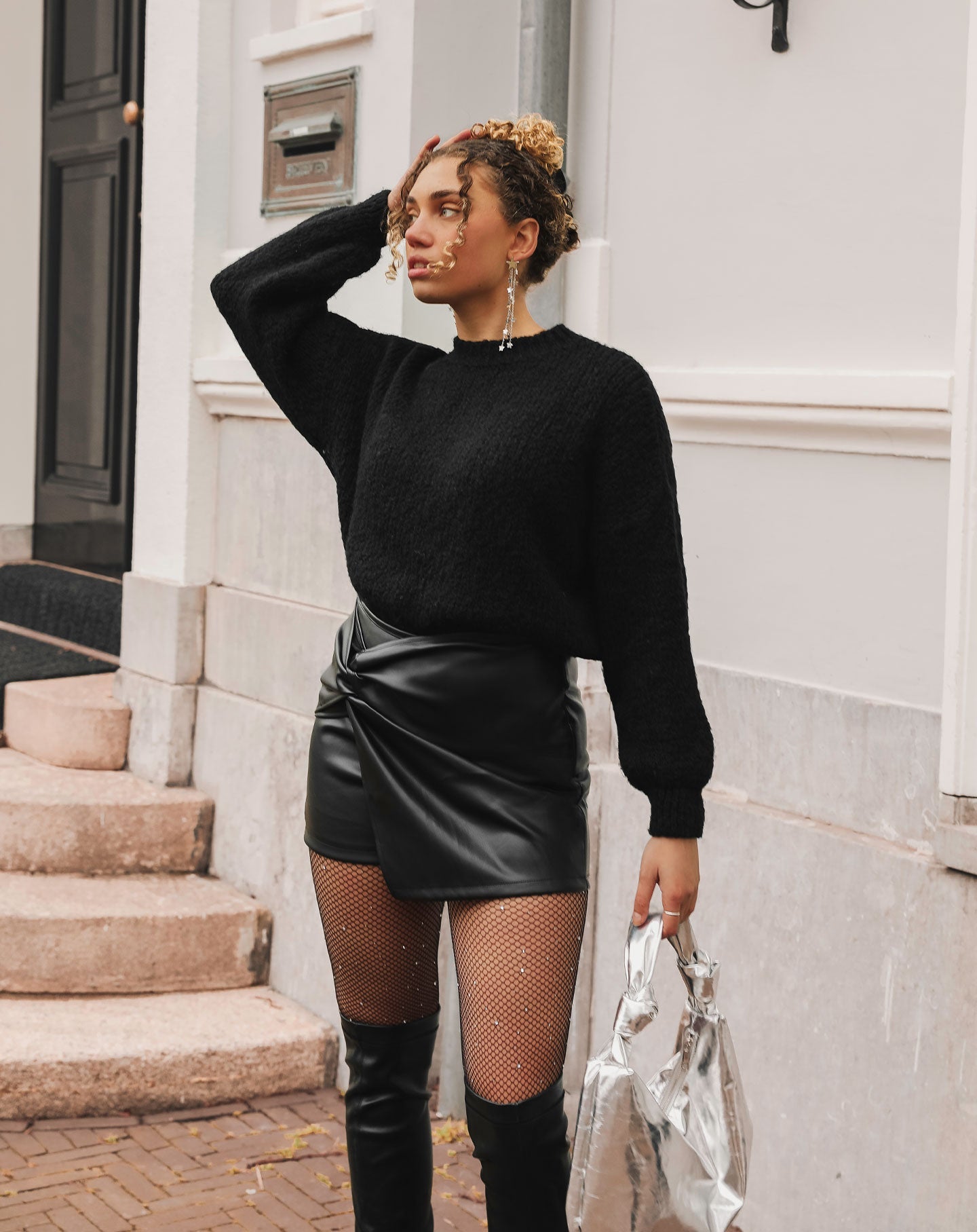SOPHIE PU SKORT ZWART