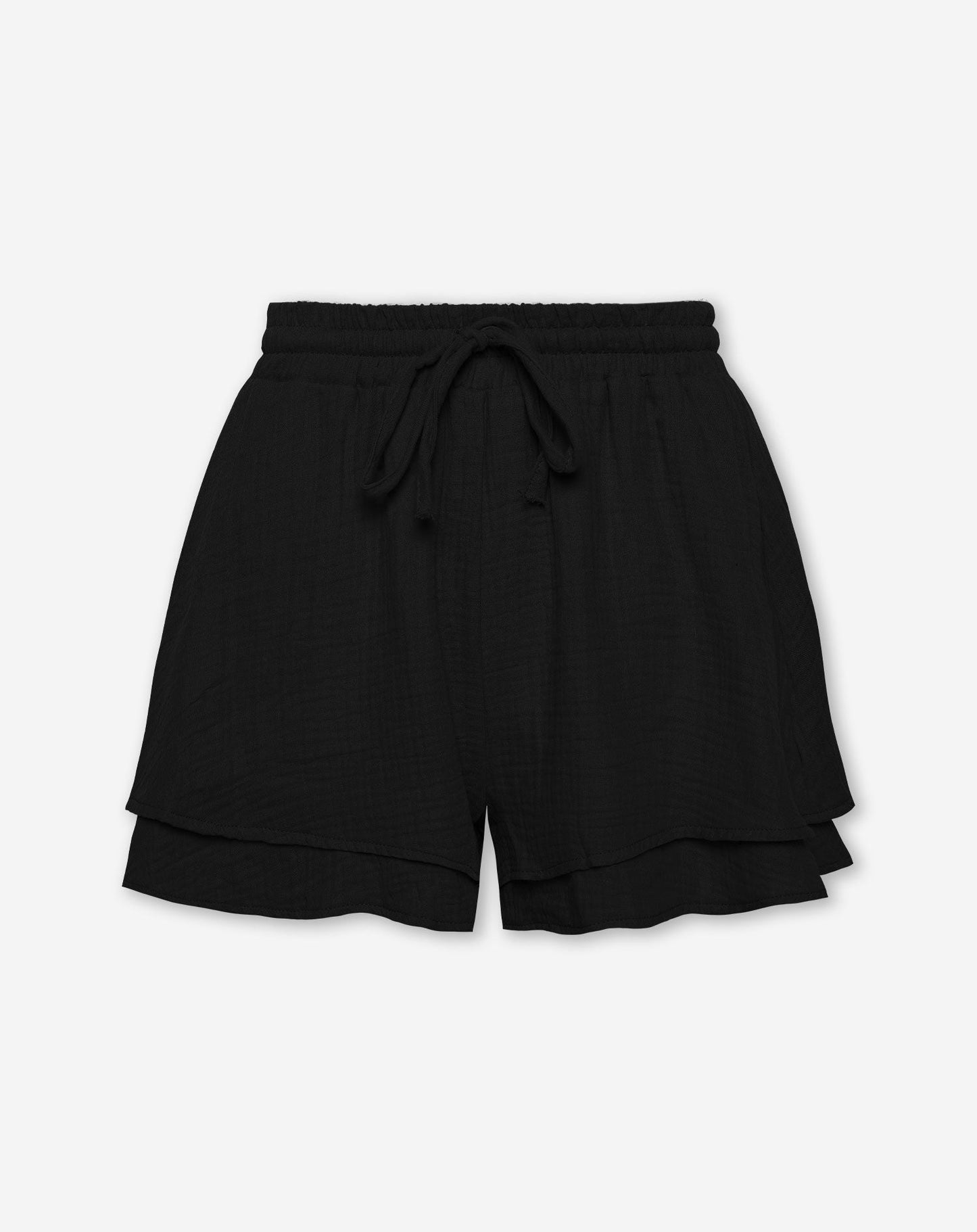 TARA MOUSSELINE SHORTS ZWART