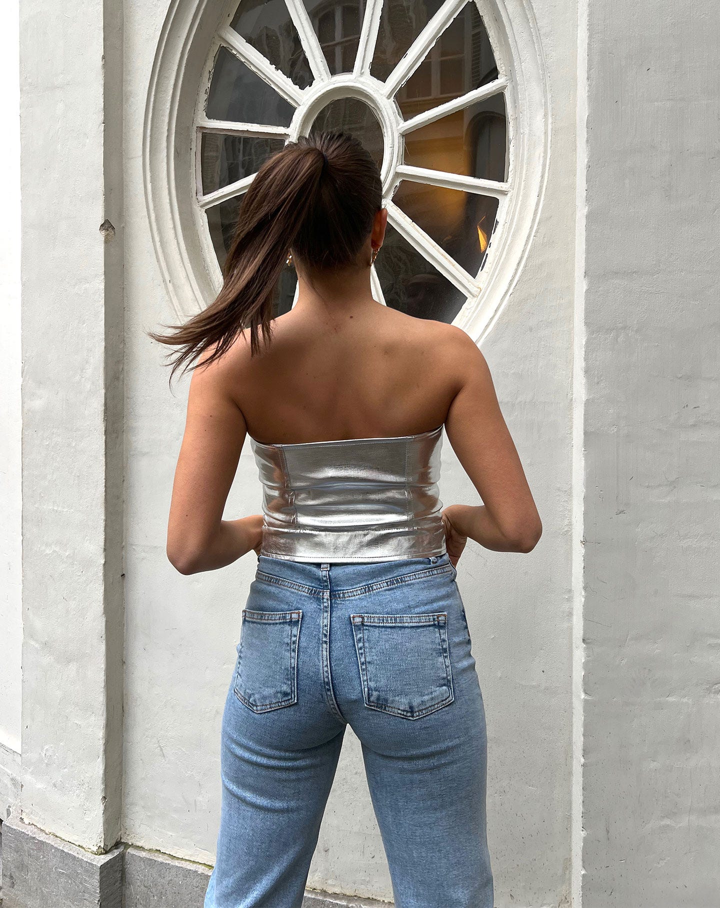 SMALL DIAMOND BOOTCUT JEANS BLAUW