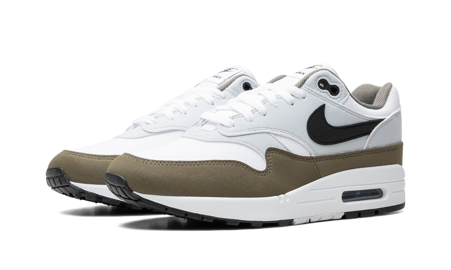 Nike Air Max 1 Weiß Schwarz Mittel Oliv