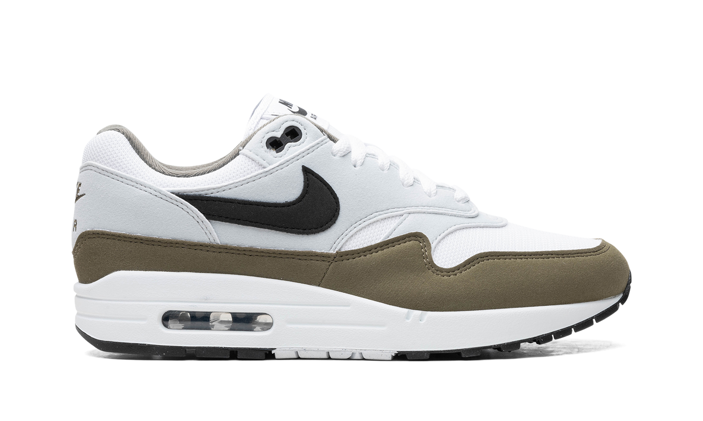 Nike Air Max 1 Weiß Schwarz Mittel Oliv