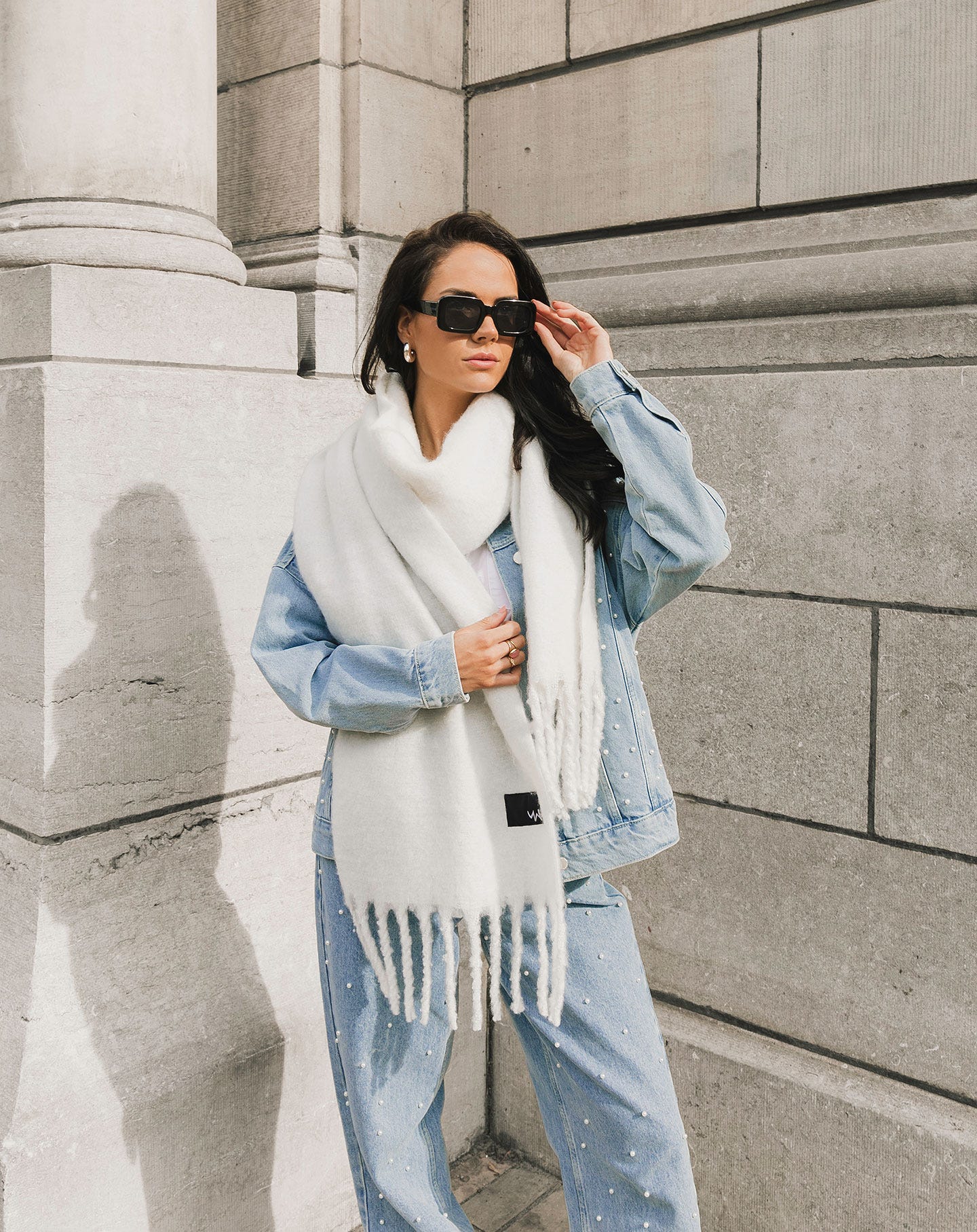 WOVEN SCARF CRÈME