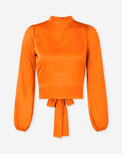 SATIN BOW TOP ORANJE