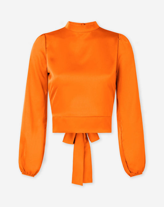 SATIN BOW TOP ORANJE